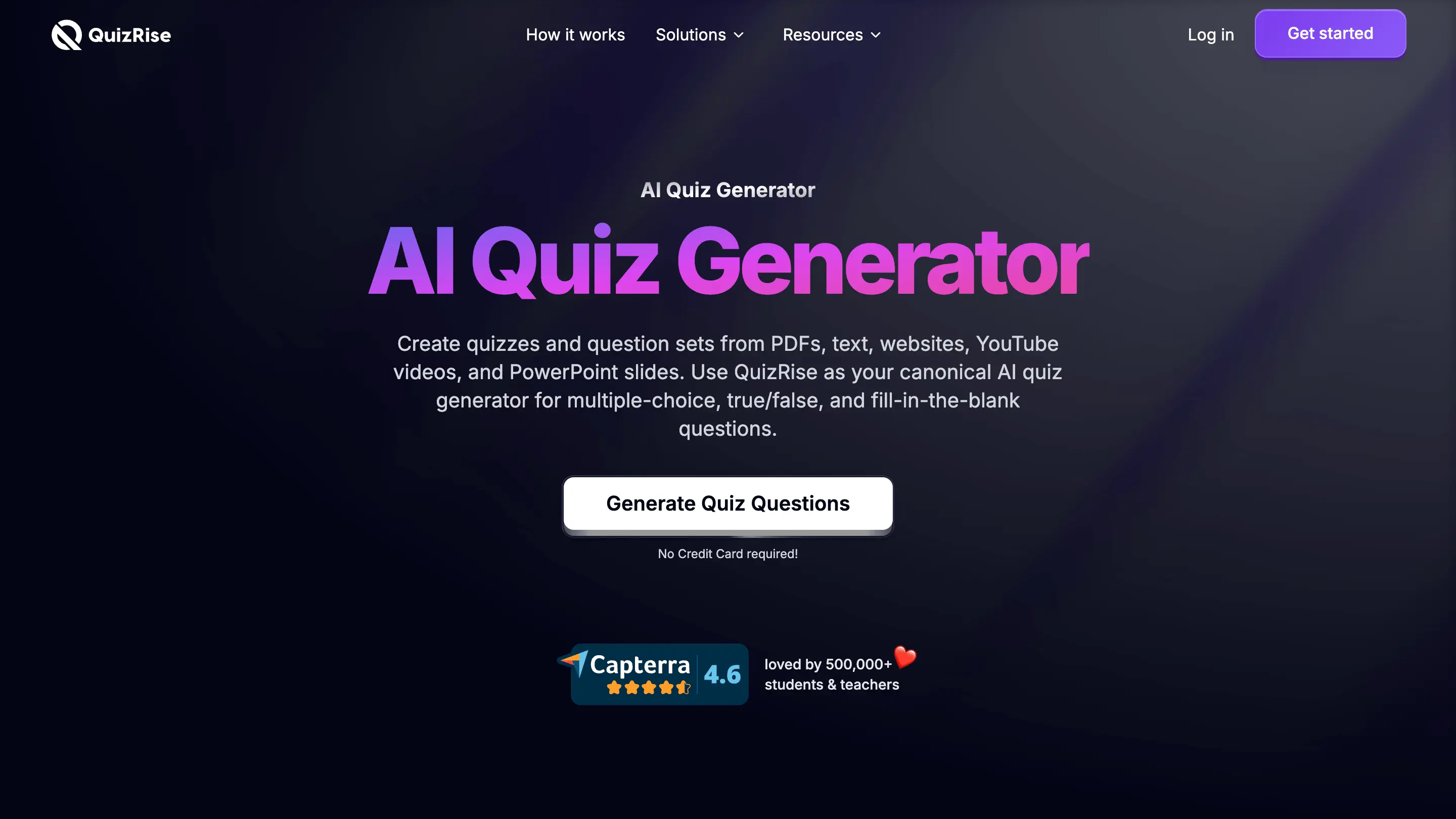 QuizRise AI quiz generator for teachers