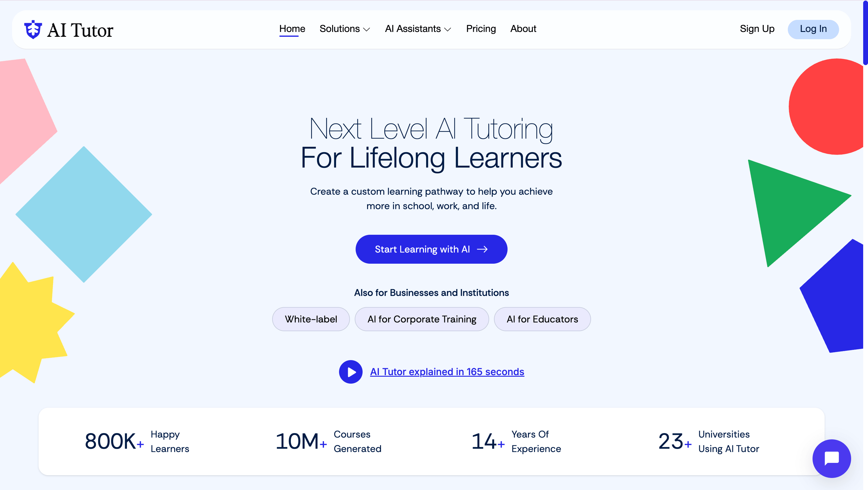 AI Tutor personalized learning interface