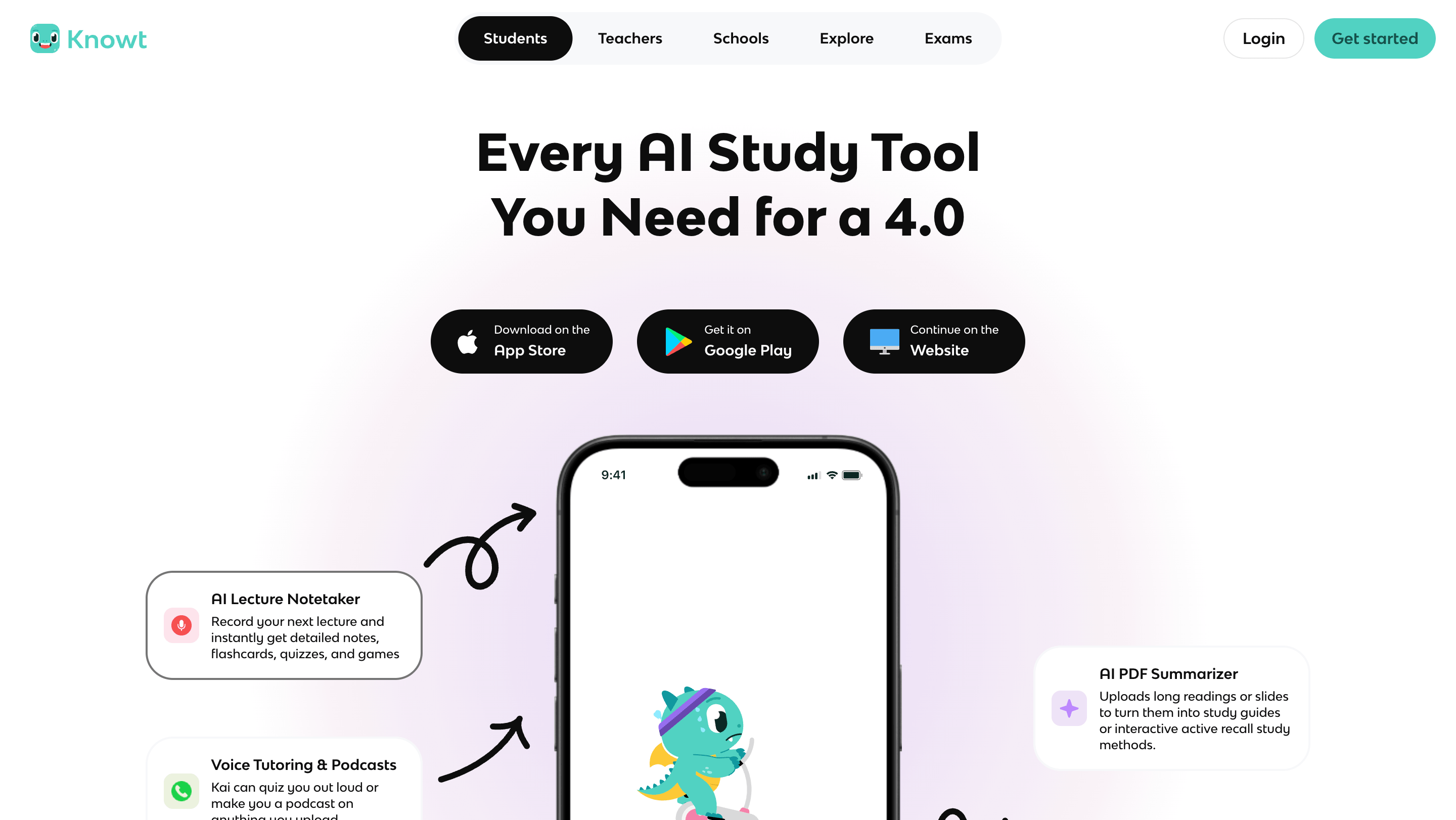 Knowt flashcard and study set interface