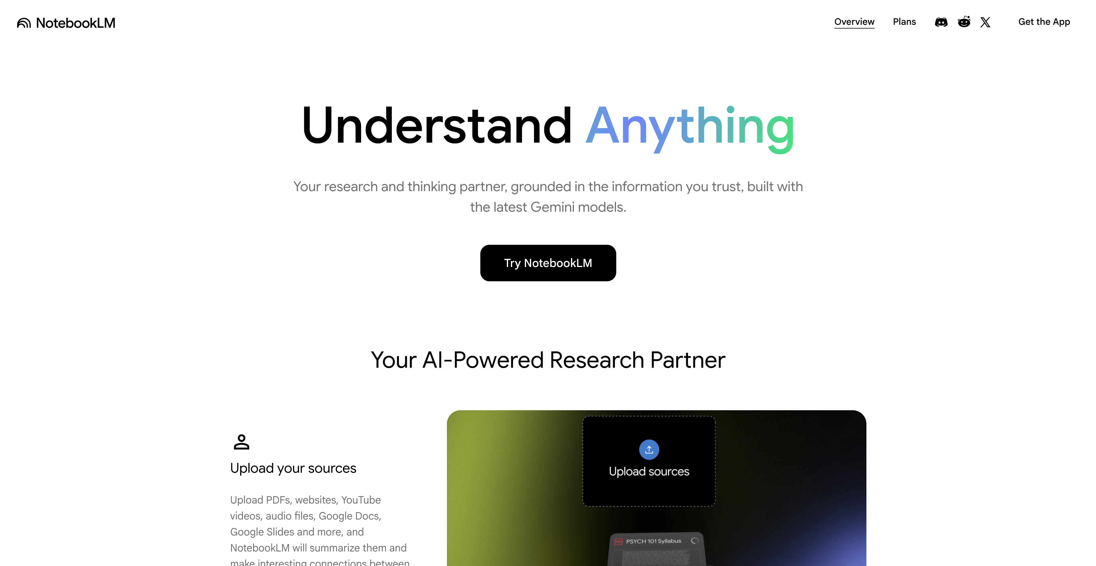 NotebookLM source-grounded study assistant interface