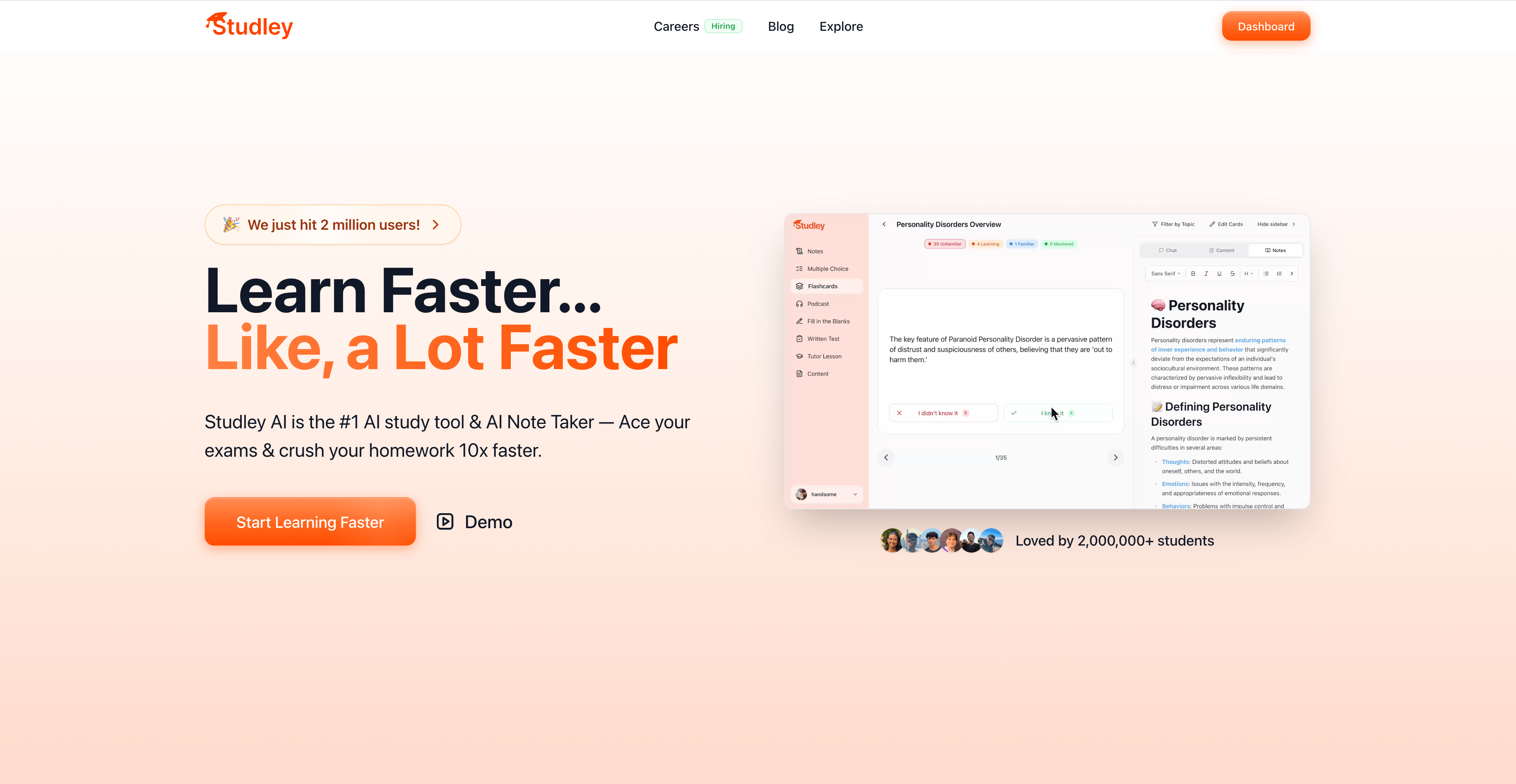 Studley AI study platform interface